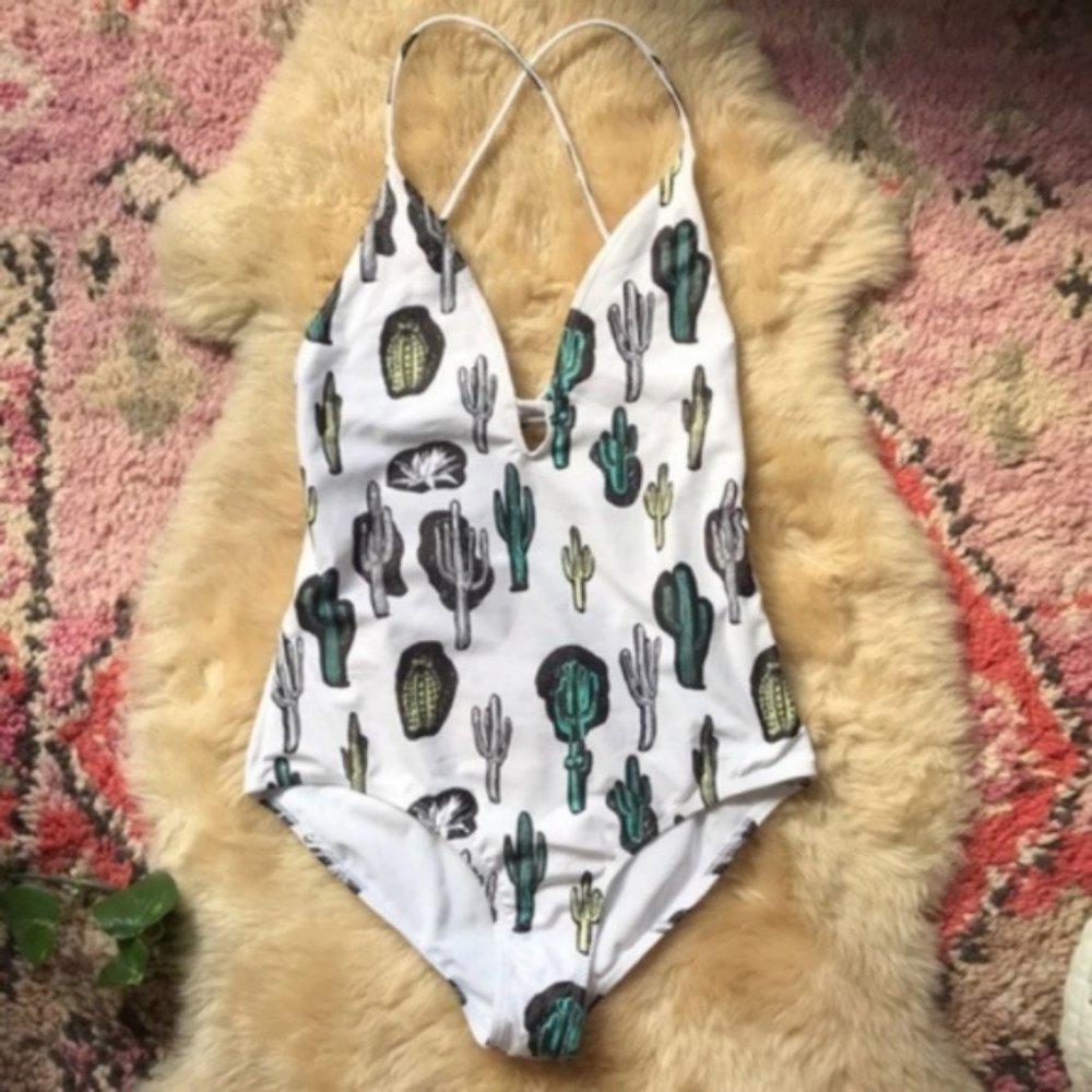 SALE Motel Cactus Plunge Strappy Back Scoop Plunge - Picture 4 of 8